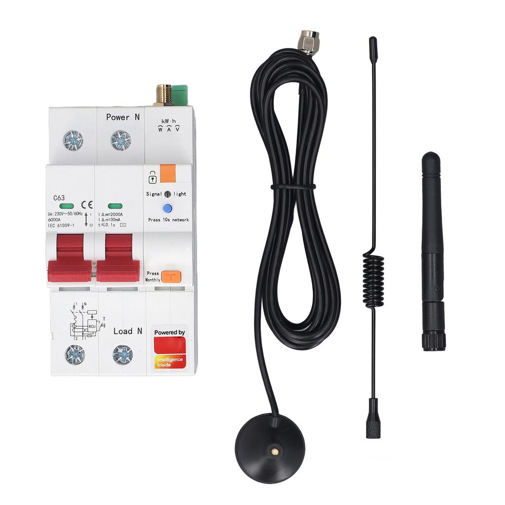 Smart Circuit Breaker WIFI 2P 63A APP Remote Control Metering Circuit Breaker for Tuya AC230V