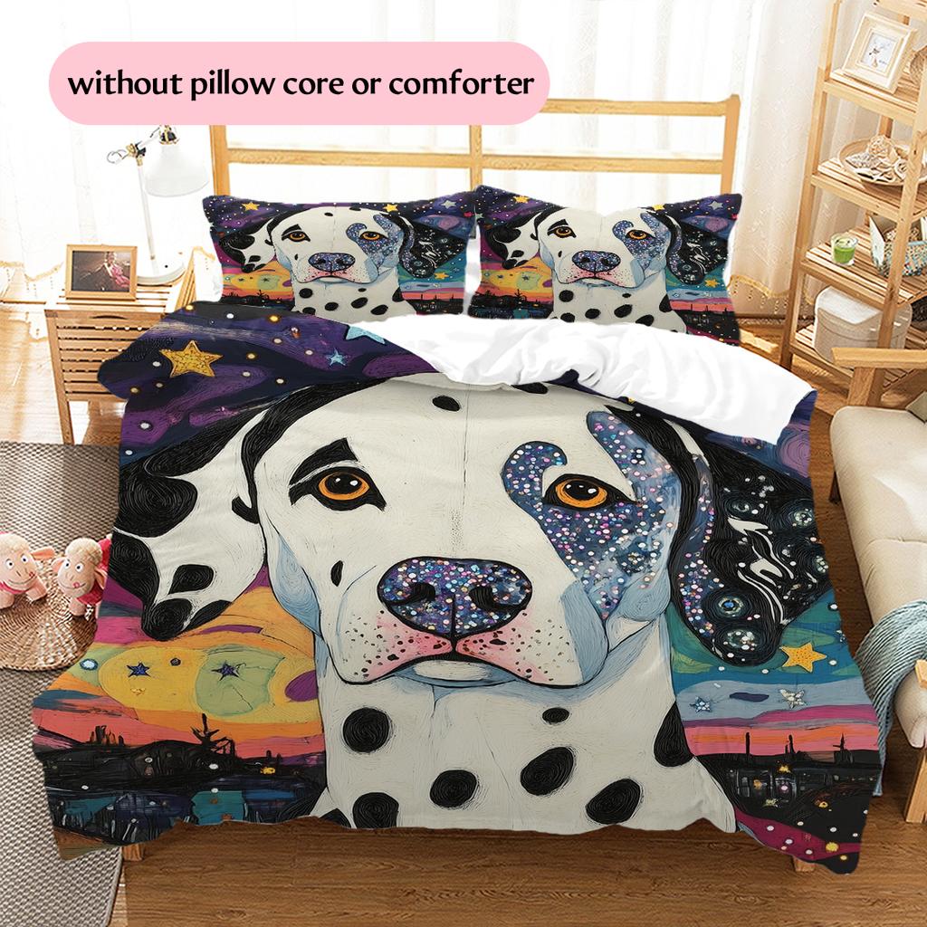 Dalmatian Pattern Bedding Home Decoration Birthday Gift (1 * duvet cover + 2 * pillowcase, without core)