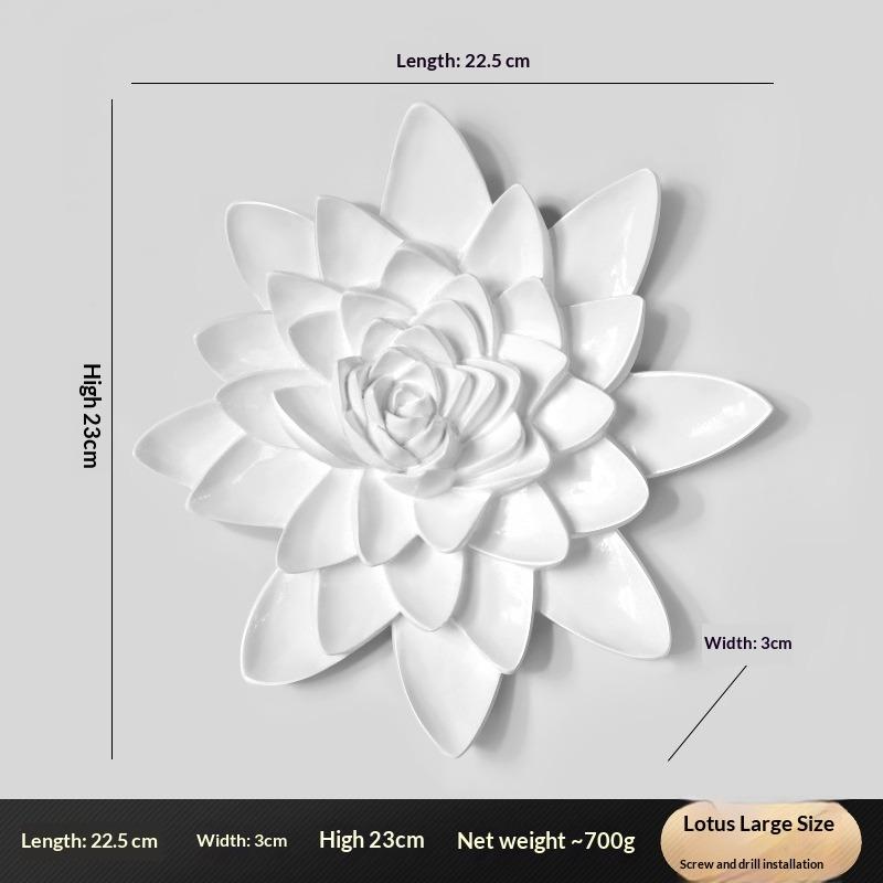 Three-dimensional Flower Wall Decoration Creative Lotus Goldfish Decoration Wall Hanging Living Room Sofa TV Background Wall Pendant