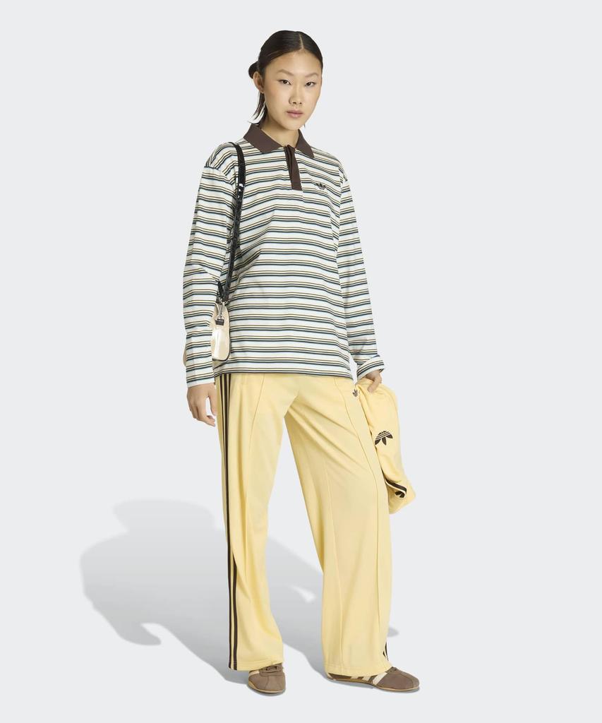 ADIDAS Striped Oversized Long Sleeve Polo Shirt - White / Ku6081