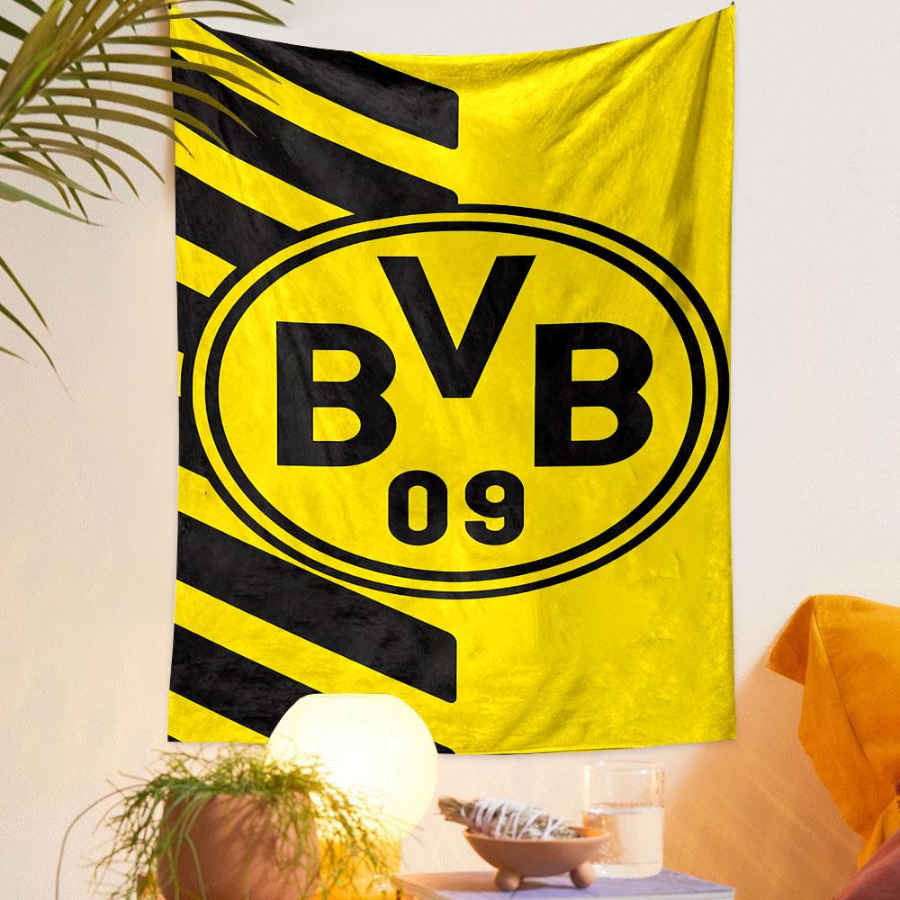 "Yellow and Black BVB Logo Design" Patterned tapestry home decor, suitable for bedroom and living room, gift