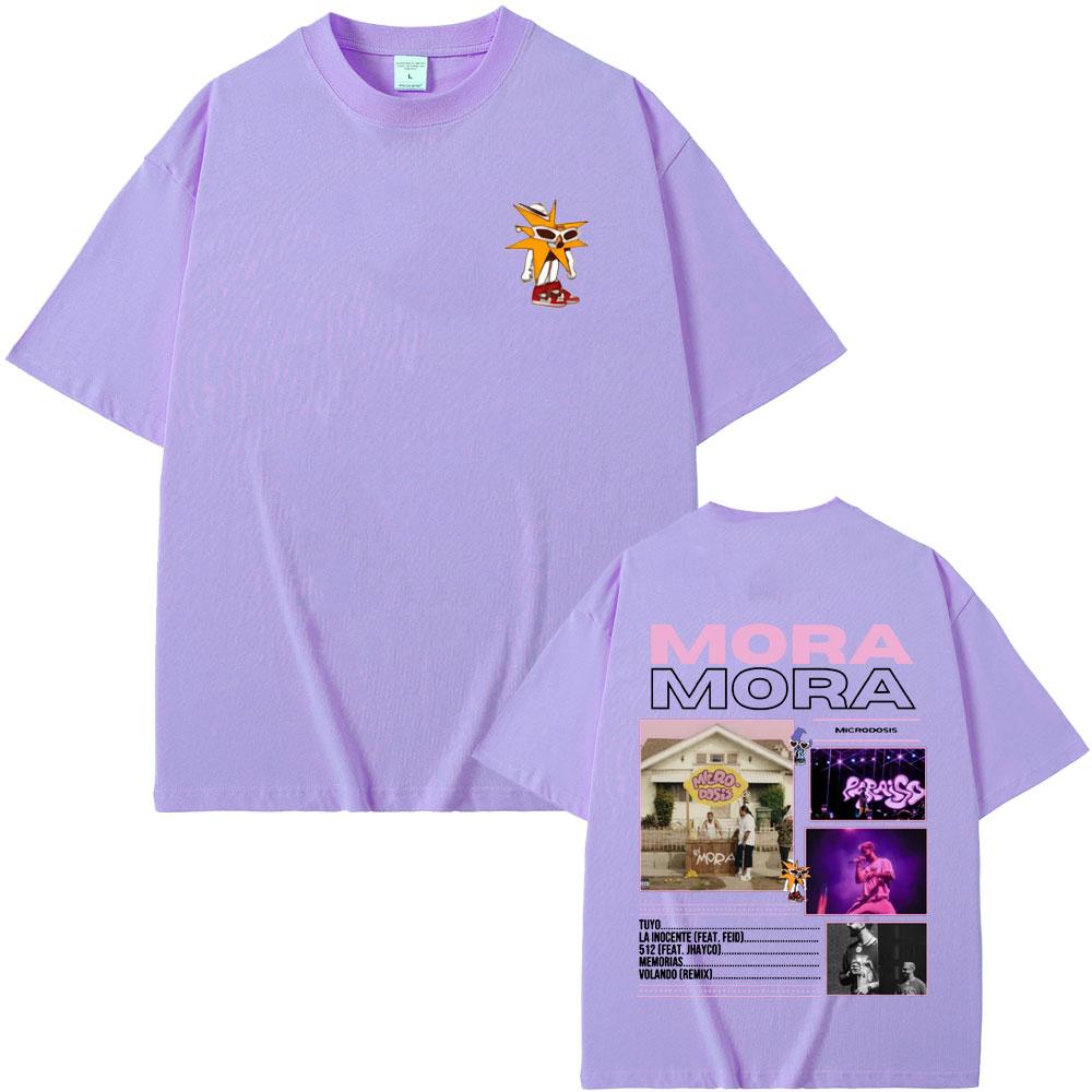 Rapper MORA MICRODOSIS Album Tour 2025 Tshirt Men Women Hip Hop Fashion Vintage Short Sleeve Tshirt Casual Oversized Streetwear