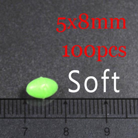 

100 шт. зеленые/оранжевые большие мягкие резиновые овальные светящиеся рыболовные бусины Lumo светящиеся бобы Sabiki Snapper Rig 10x15 8x12 6x12 5x8 7x7 5*8mm