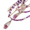 Vintage Romantic Natural Amethyst Freshwater Pearl Sweater Chain Necklace Clavicle Chain Pendant