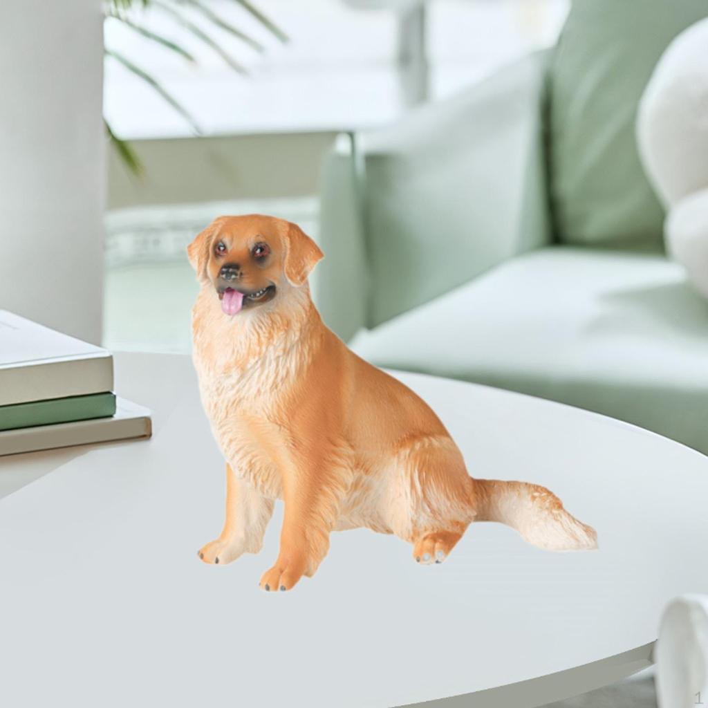 Lifelike Dog Sculpture Animal Figurine Crafts Toy Decorative Animals Action Figure Miniature