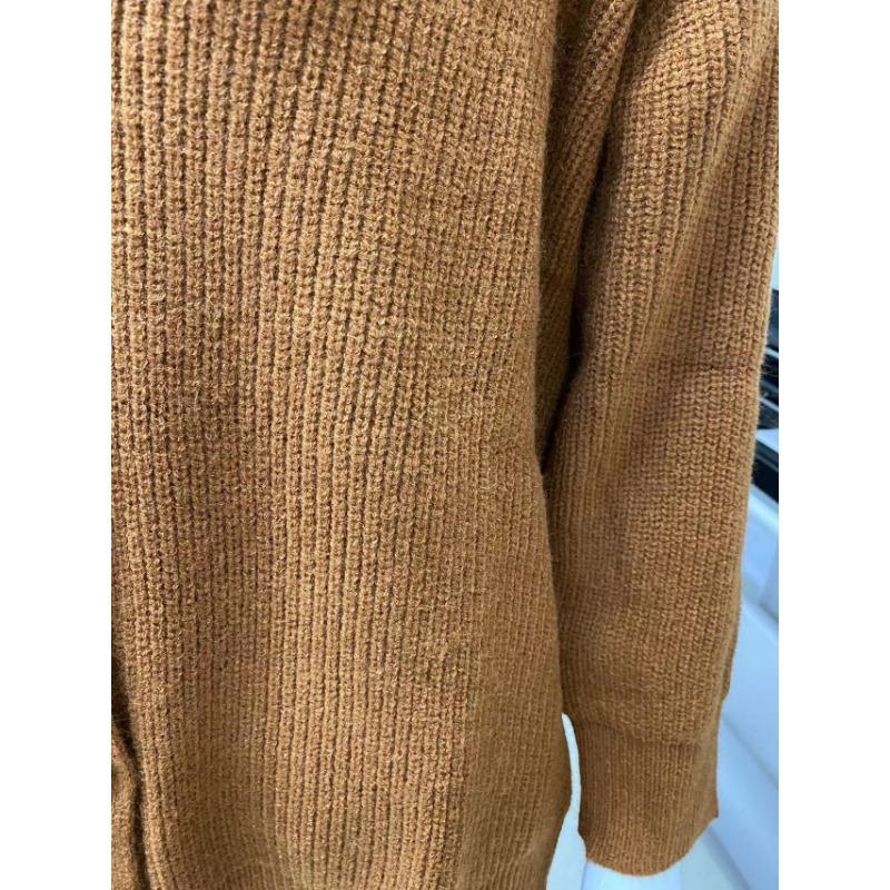 Svetr kardigan s výstřihem do V, jednobarevný, pletený, silný, hřejivý, měkký materiál, dámský svetr s dlouhým rukávem, jednořadé zapínání na knoflíky, na cesty, knoflíkový svetr, jednoduché pletené zboží, podzim