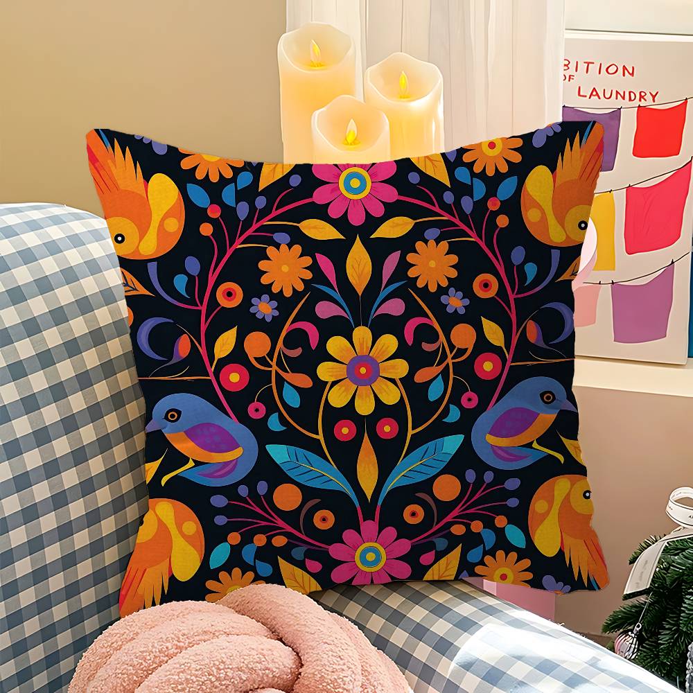 Mexican-style Flower Personalized picture text home decorative pillows Household Gifts 45x45cm