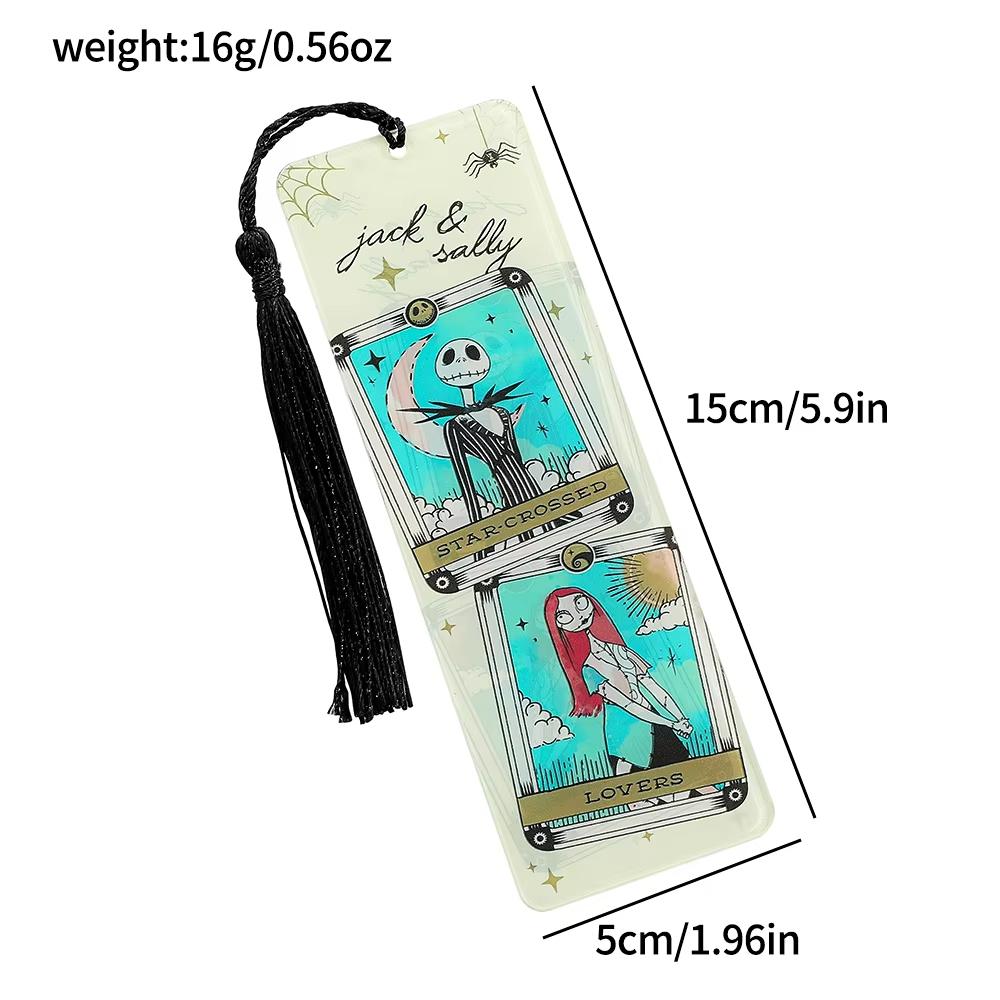 MINISO The Nightmare Before Christmas Jack Skellington Acryl Lesezeichen Disney Gruseliger Film Kreatives Lesezeichen Halloween Geschenke