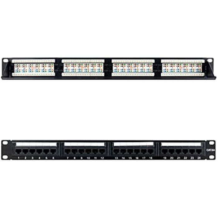 Panneau de brassage UTP RJ45 Cat.6A - NANOCABLE - 10.21.4124 - 24 ports - Noir - IDC 110