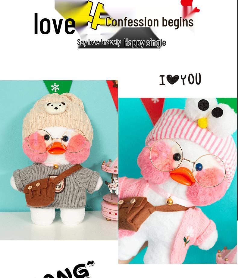 White Influencer Hyaluronic Acid Little Yellow Duck Plush Toy Hand Warmer Pillow Doll Birthday Gift