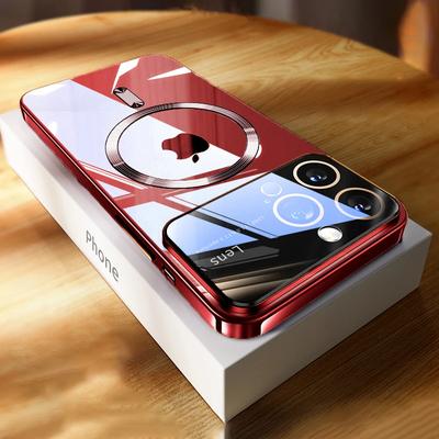 Moda Transparente para Magsafe Magsafe Case para iPhone 14 13 12 15 Pro Max Plus Grande Proteção de Câmera Capa de Carregamento Sem Fio