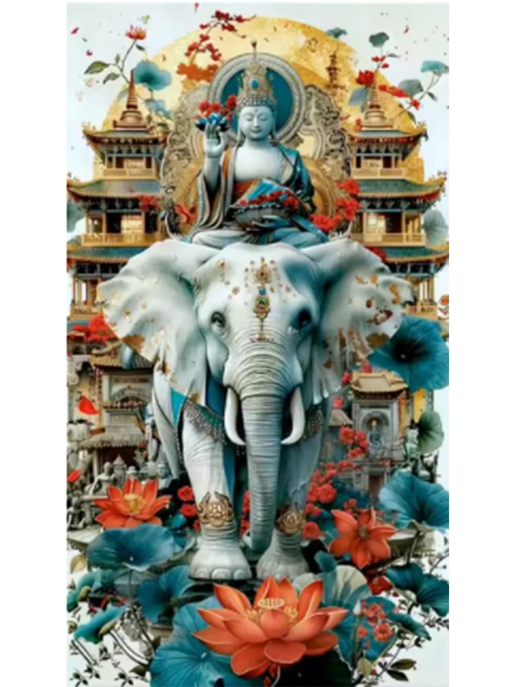 Buddha Statue 5DDIY Diamond Painting Holy Spirit Buddha Statue Shakyamuni Oil Painting Living Room Wall Home Decoration