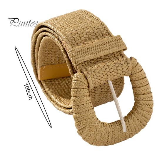 Stilvoller Damen Gürtel Elastisch Stroh Gewebt Breit Einfarbige Must-Have Kleid Jeans Boho Dehnbar Damen Freizeitkleidung Accessoire Modisch