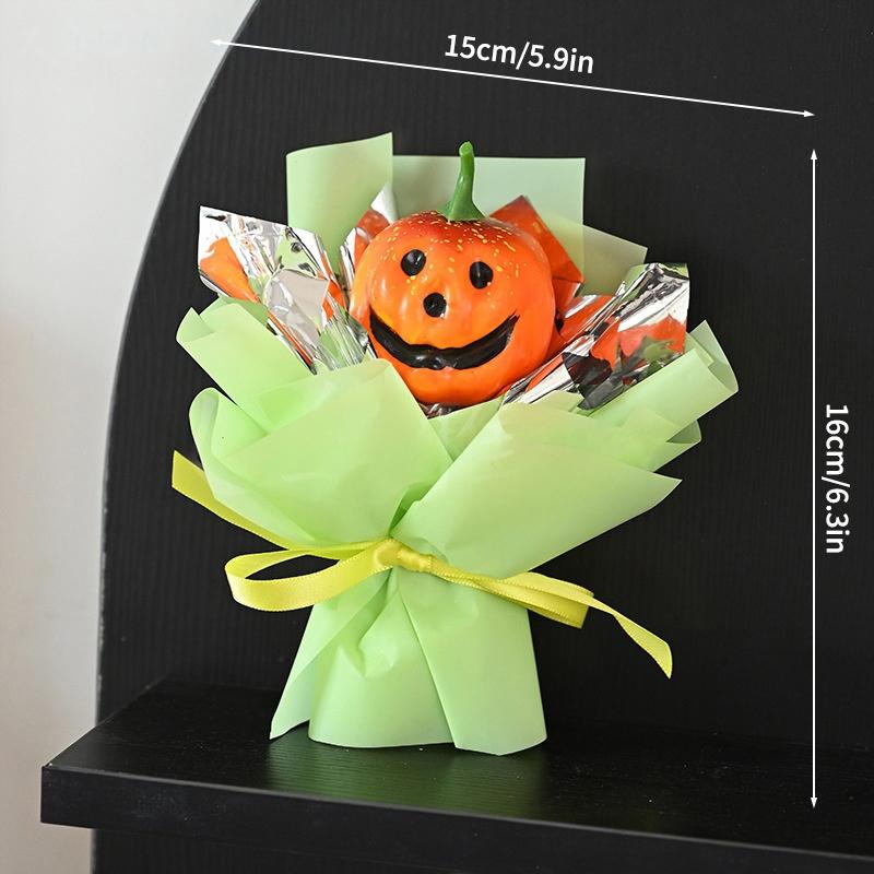 Halloween Decoration Horror Spooky Eyes Artificial Flowers Halloween Pumpkin Flower Bouquet Gifts Eternal Flowers