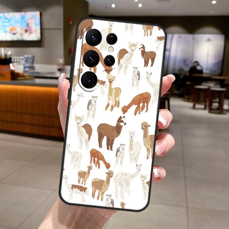 Llama Alpaca Pattern Phone Case For Samsung Galaxy S25 Ultra S24 S22 S21 S23 FE S9 S10 S20 Plus S24 FE Soft Cover