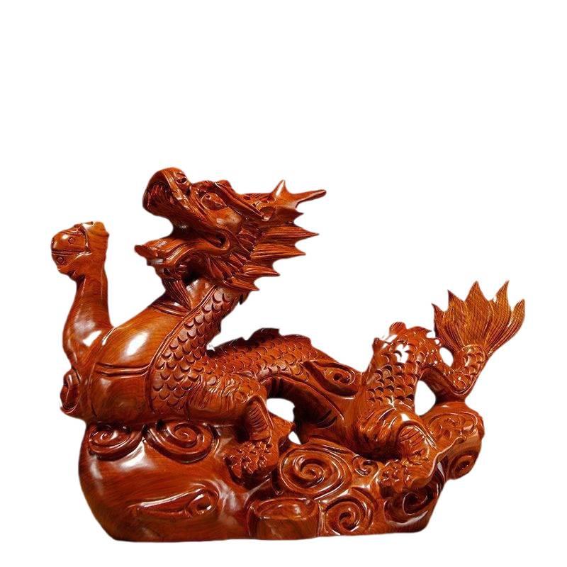 Solid Wood Dragon Ornament - Zodiac Dragon Home Décor Gift