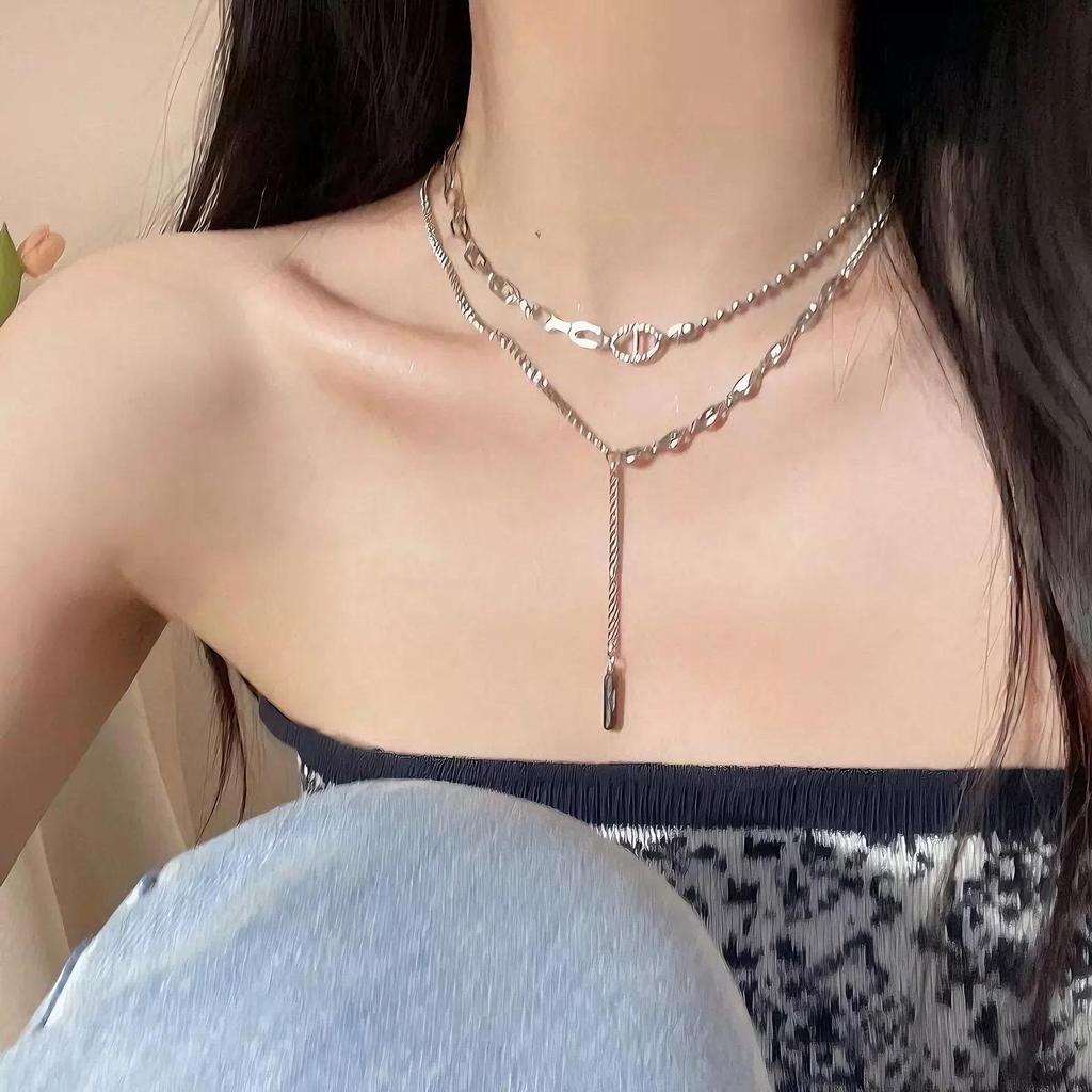 Women's Summer Luxury Titanium Steel Necklace - High-End Design Clavicle Pendant