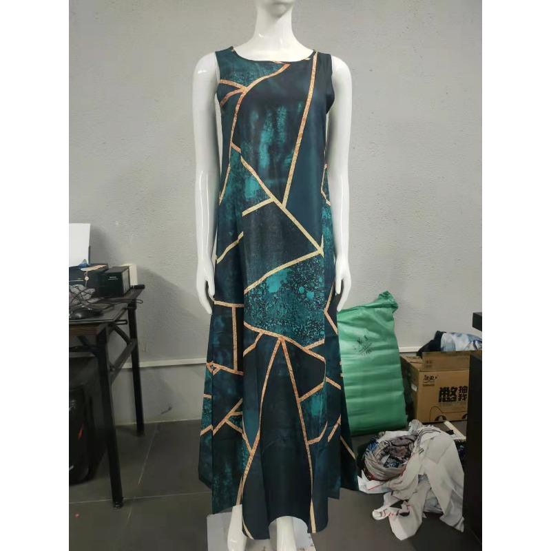 YYFS Damenmode Sommer Frühling Druck Ärmellos O-Ausschnitt Freizeitkleider