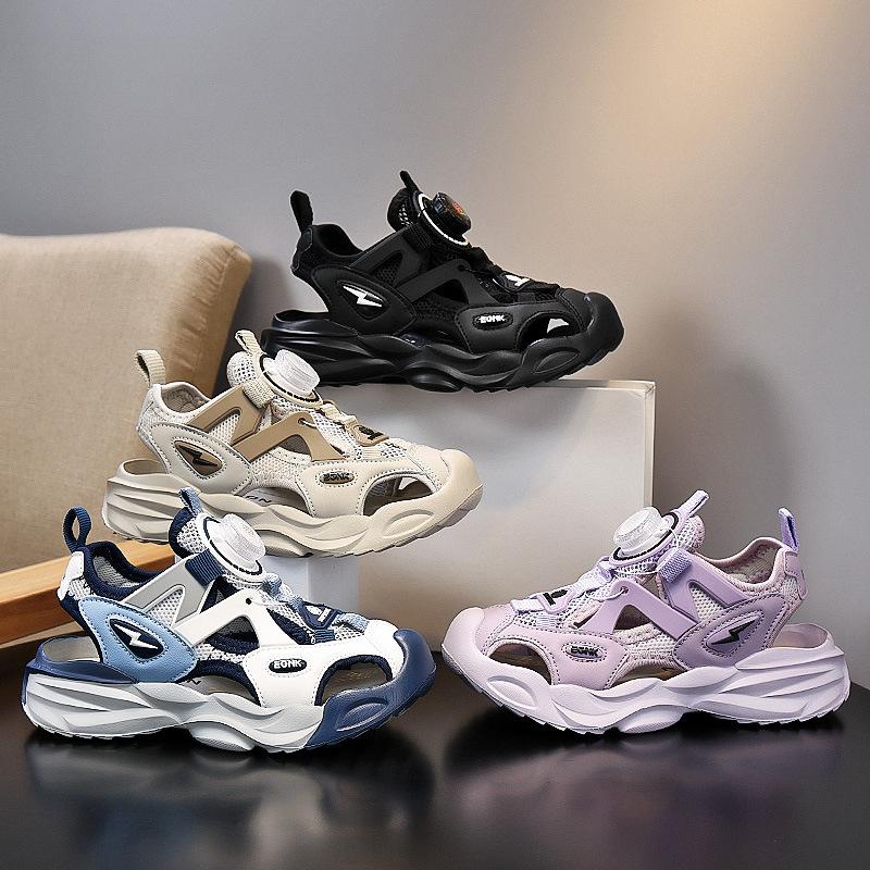 Classmate 2025 summer mesh rotating buckle bag head sandals boys hollow creek shoes girls sports beach shoes