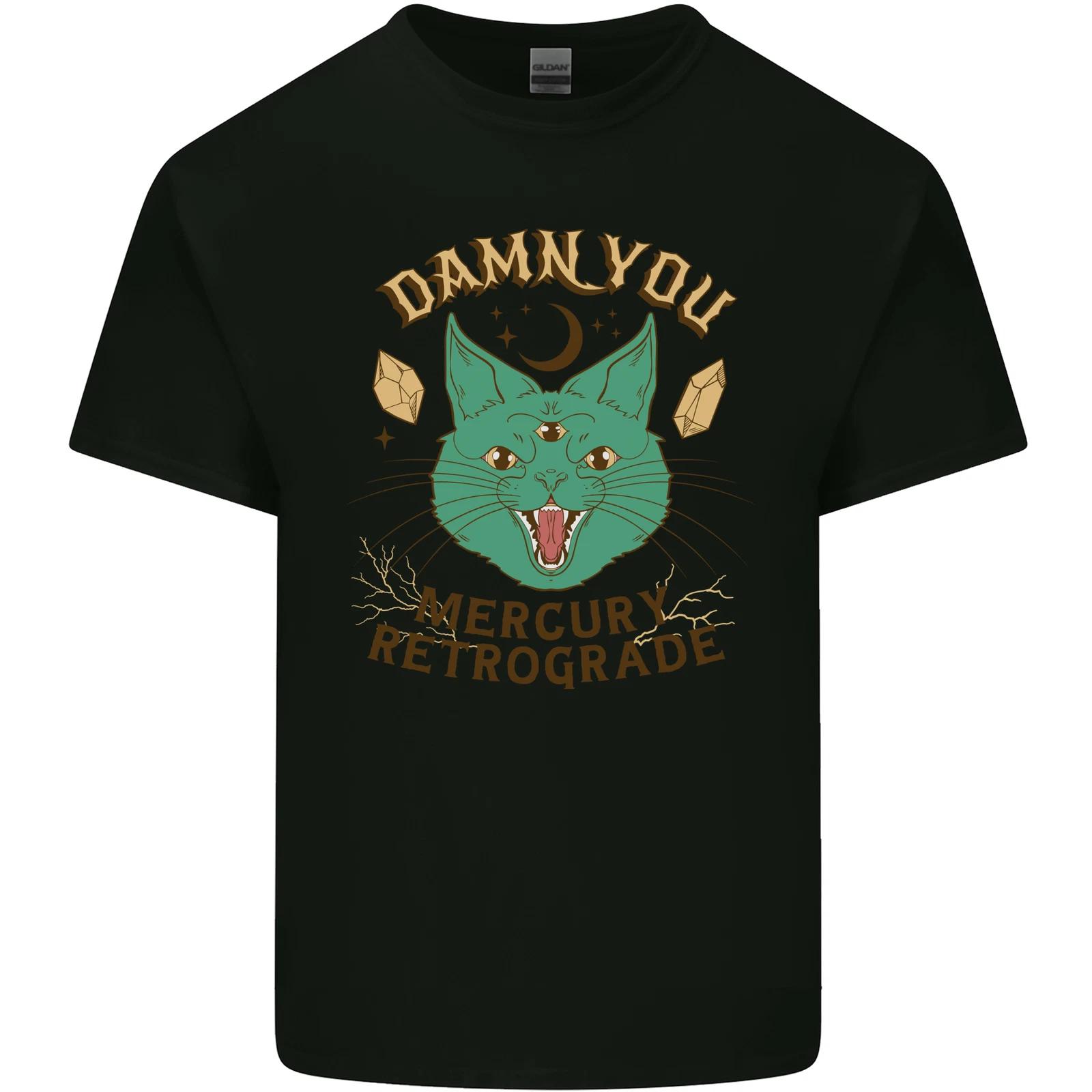 Evil Cat Damn You Mercury Retrograde Kids T-Shirt Childrens 2XL