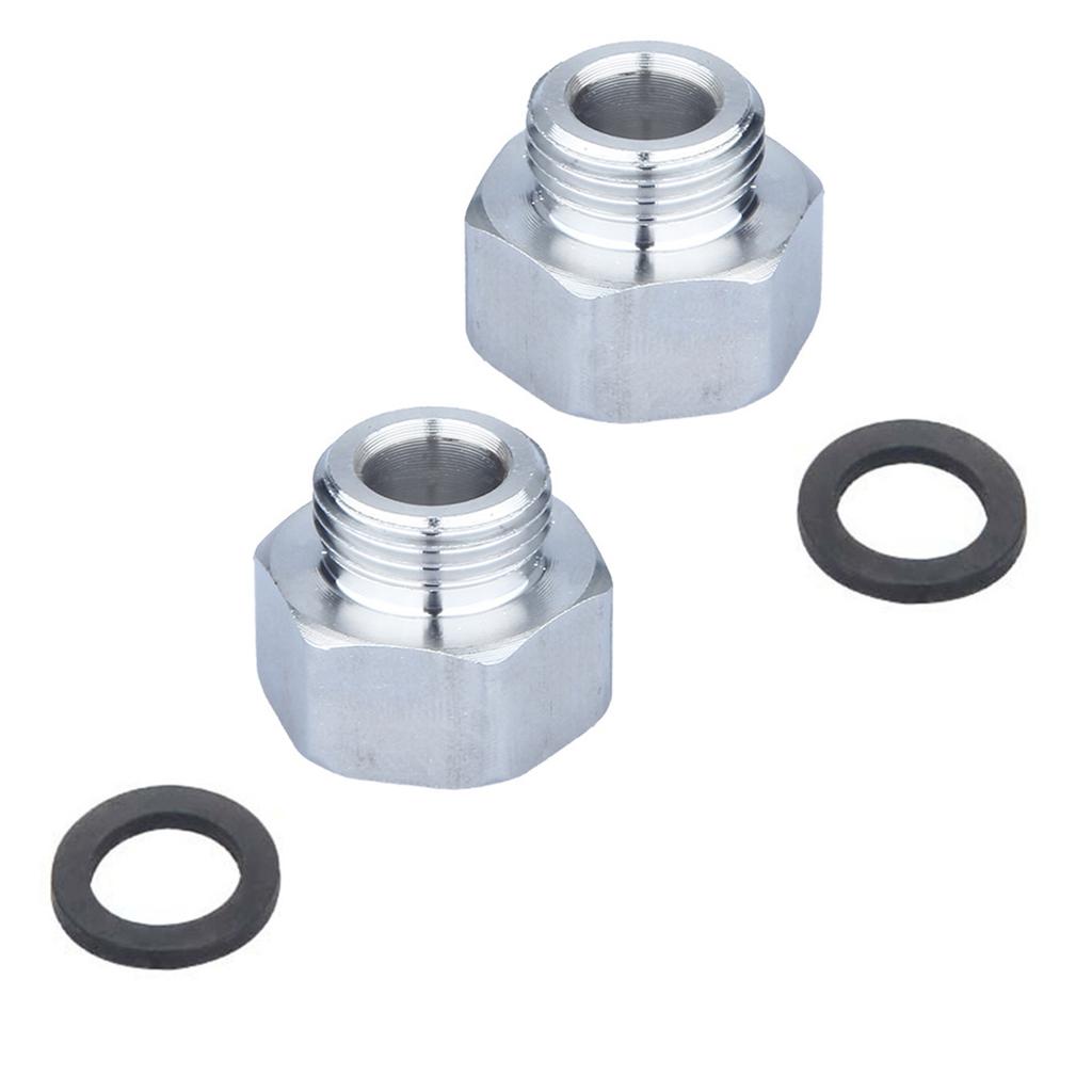 Stainless Steel Water Line Thread Adapter Set G1/2 Female G3/8 Male With Tape for Faucet Campers Washer PipeS Connection