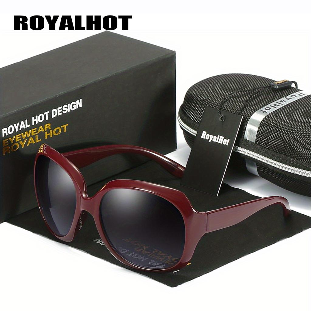 Royal Hot Women Men Big Oval Frame Resin Polarized Uv400 Sunglasses Eyewear Glasses