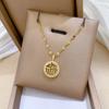 Fu Character Full Diamond Gold 2025 Collarbone Chain Slightly Inlaid Exquisite Necklace Women'S Pendant Design Sense Necklace Women