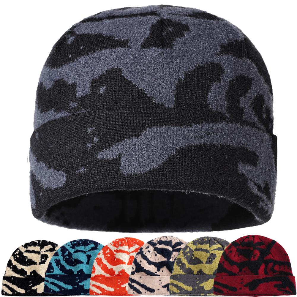 New Unisex Outdoor Skull Cap Fashion Geometric Printing Dandy Winter Hats Sailor Style Hats For Men Women Autumn Ski Beanie Cap