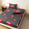 3pcs Fitted Sheet Set,Romantic Valentine'S Day Peach Heart Print Bedding, Love Printed Fashion Classic Soft And Comfortable