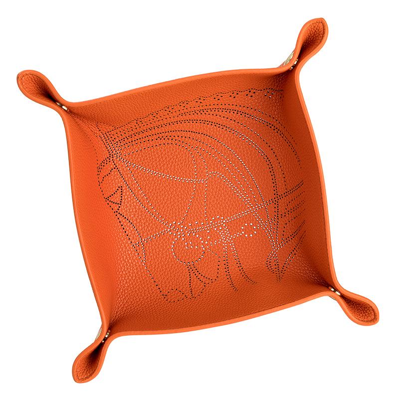 Vassoio portaoggetti in pelle di lusso a forma di testa di cavallo per gioielli e chiavi