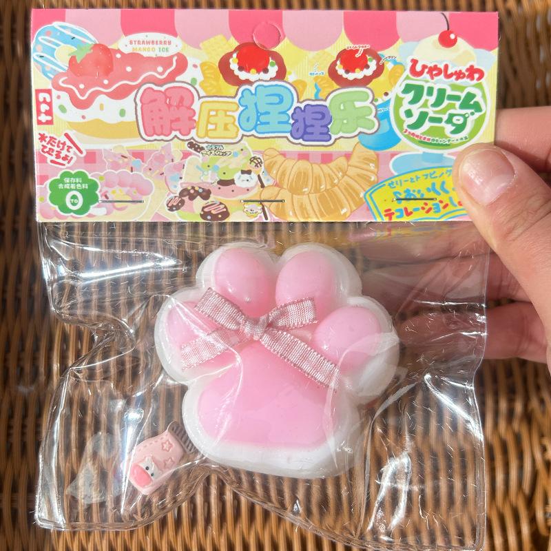 Fluffy Cat Paw Squeeze Fidget Toy Fuzzy Super Soft Stress Relief Toy for Kids Adults Office Work Anxiety Relief