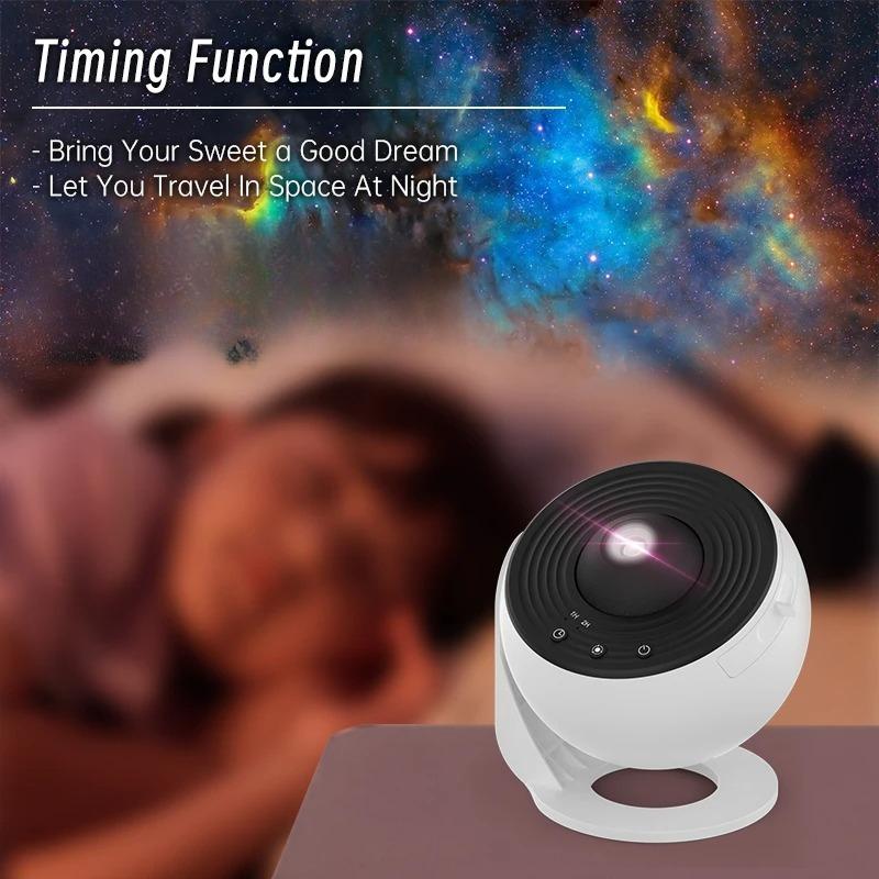 Galaxy Projector Starry Sky Night Light 360° Rotate Bedroom Ceiling Home Living Room Decor Birthday Gifts Party Lifelike Starry