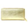 AGILITY affa "Grotto" Women's Long Wallet with Round Zipper, Genuine Leather, Gold and Silver Foil