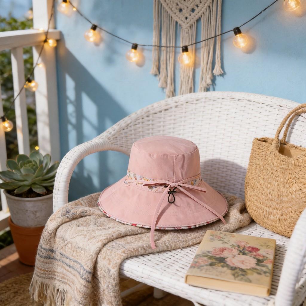 Fashion Print Doublesided Fisherman Hat With Wide Brim For Summer Travel