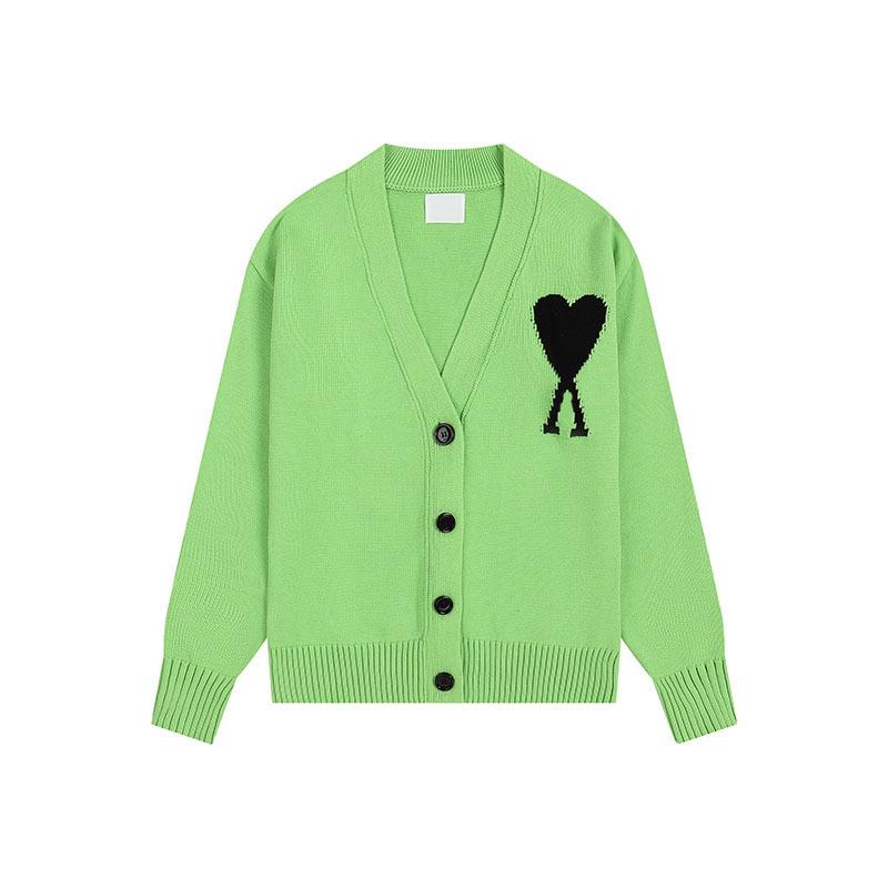 Klassischer Strick-Cardigan mit Herz-Stickerei - Unisex Lockerer Pullover