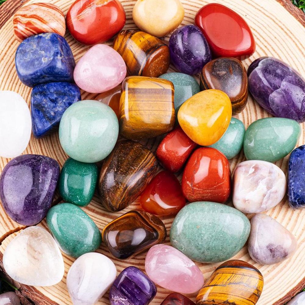 Natural Crystal Rolling Stone 2-3Cm Gravel Tumbled Stone Healing Crystal Topaz Polished Rolling Stone Aquarium Flowerpot Decorte