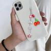 Lieblicher Kirschherz-Handy-Riemen-Anhänger Schlüsselanhänger für Mädchen Frauen Tasche Kamera-Anhänger Schmucketui Tägliche Nutzung Freizeitkleidung