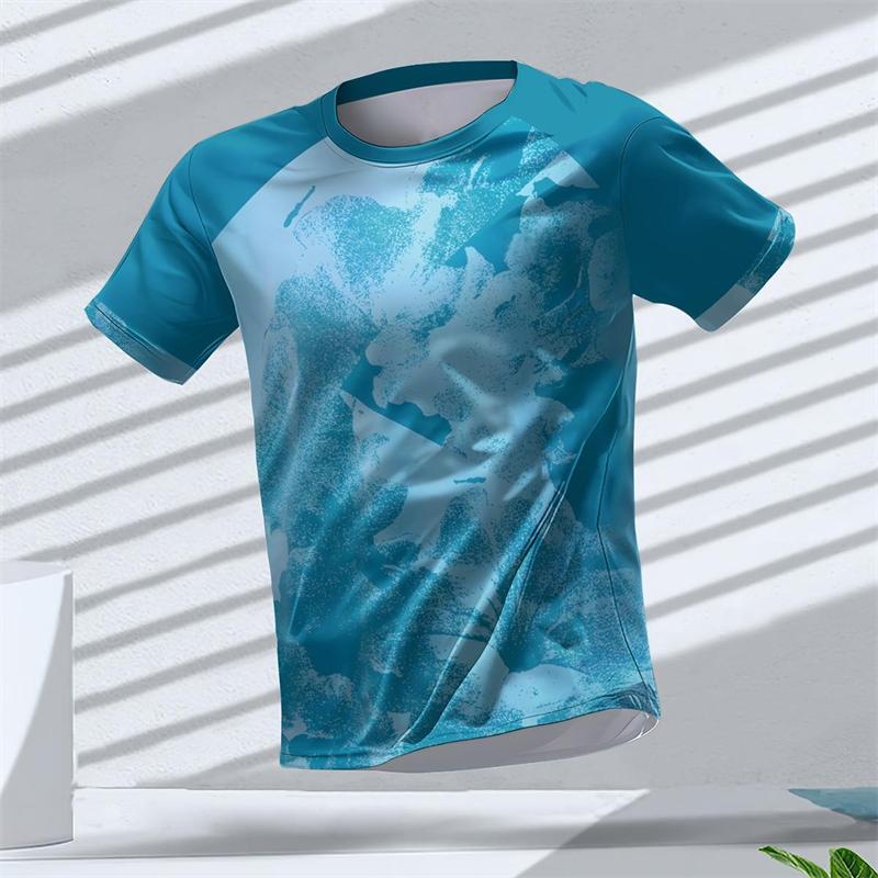 Summer fashion geometric pattern 3D printed sports T-shirt