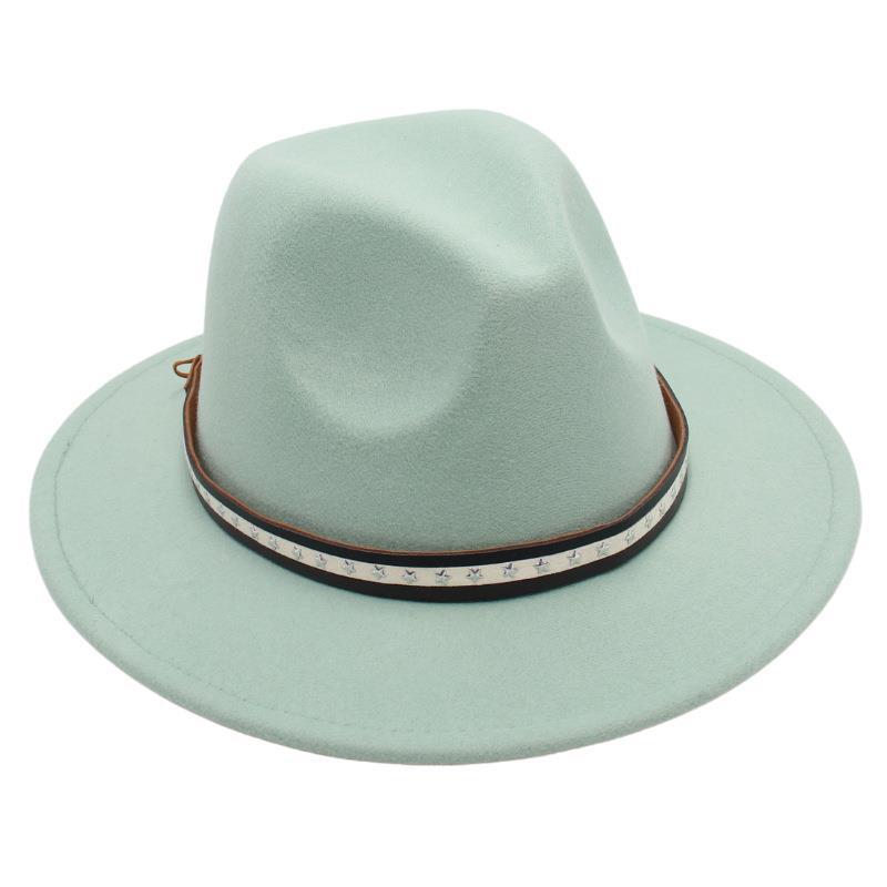 Foreign Trade Retro Top Hat Pentagram Jazz Hat Men'S And Women'S Felt Hat European And American Style Hat Woolen Hat Wool