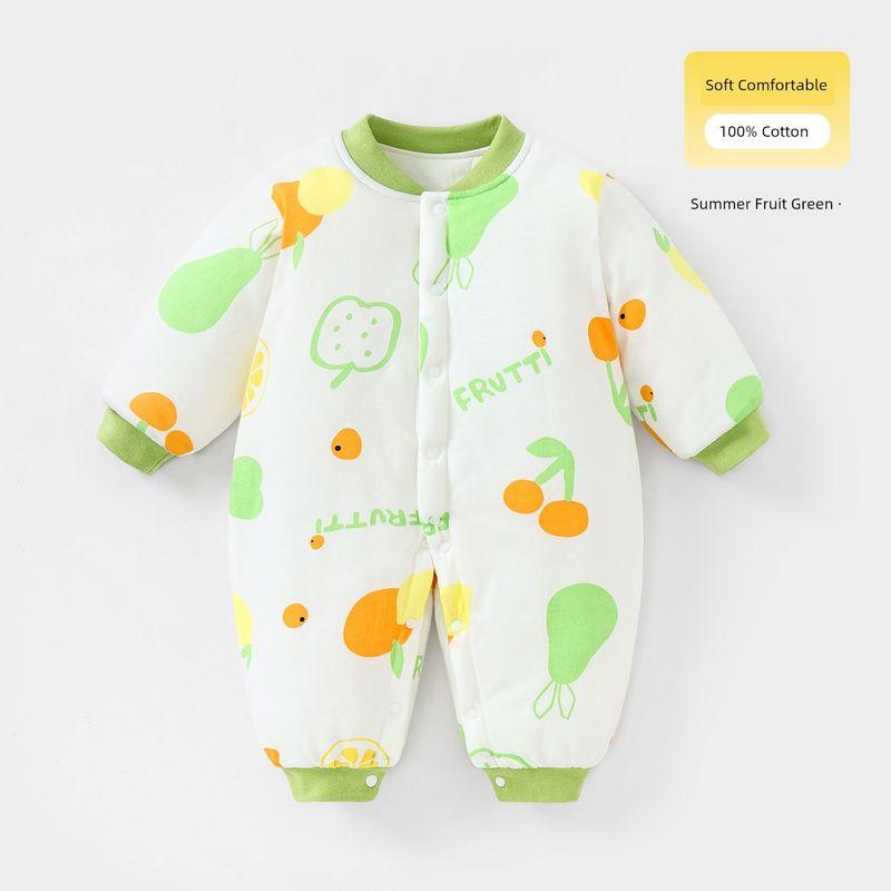 Clothes for Autumn and Winter, Thickened Cotton-Padded Romper for Boys and Girls, Pure Cotton Class a Jumpsuit, Outdoor Crawling Clothes, Winter Wear