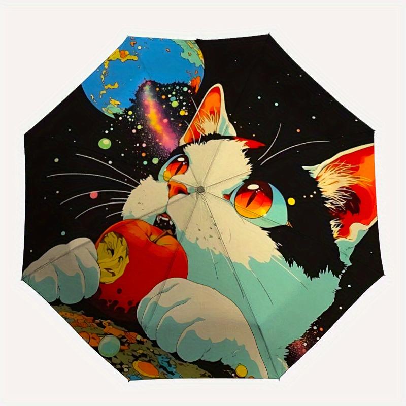 

1pc Cosmic Cat Automatic Open/Close Umbrella, Portable Folding umbrella for Everyday Use yy250826023