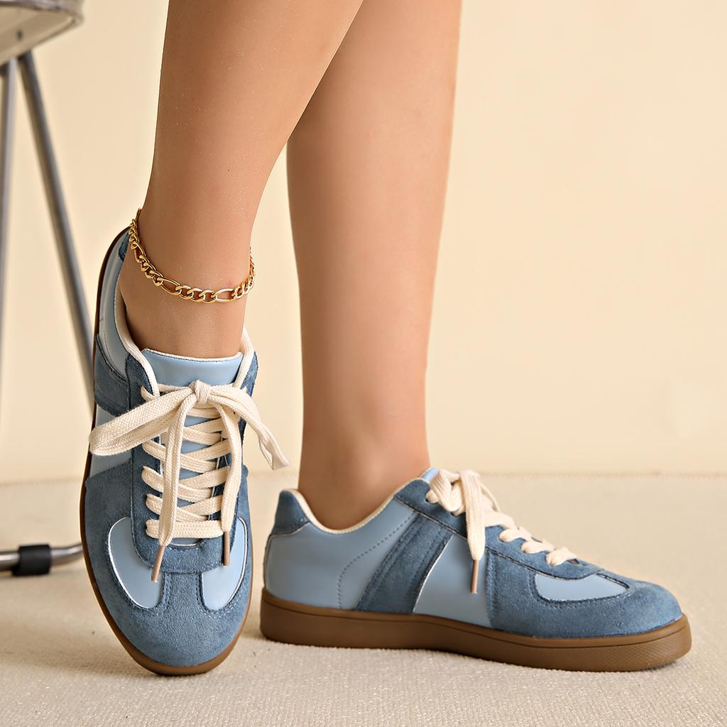 High-end Women Sneakers Classic Brown Spliced German Trainer Shoes Flat Sneakers for Men's Spring Casual Lace-up Sporty Shoes