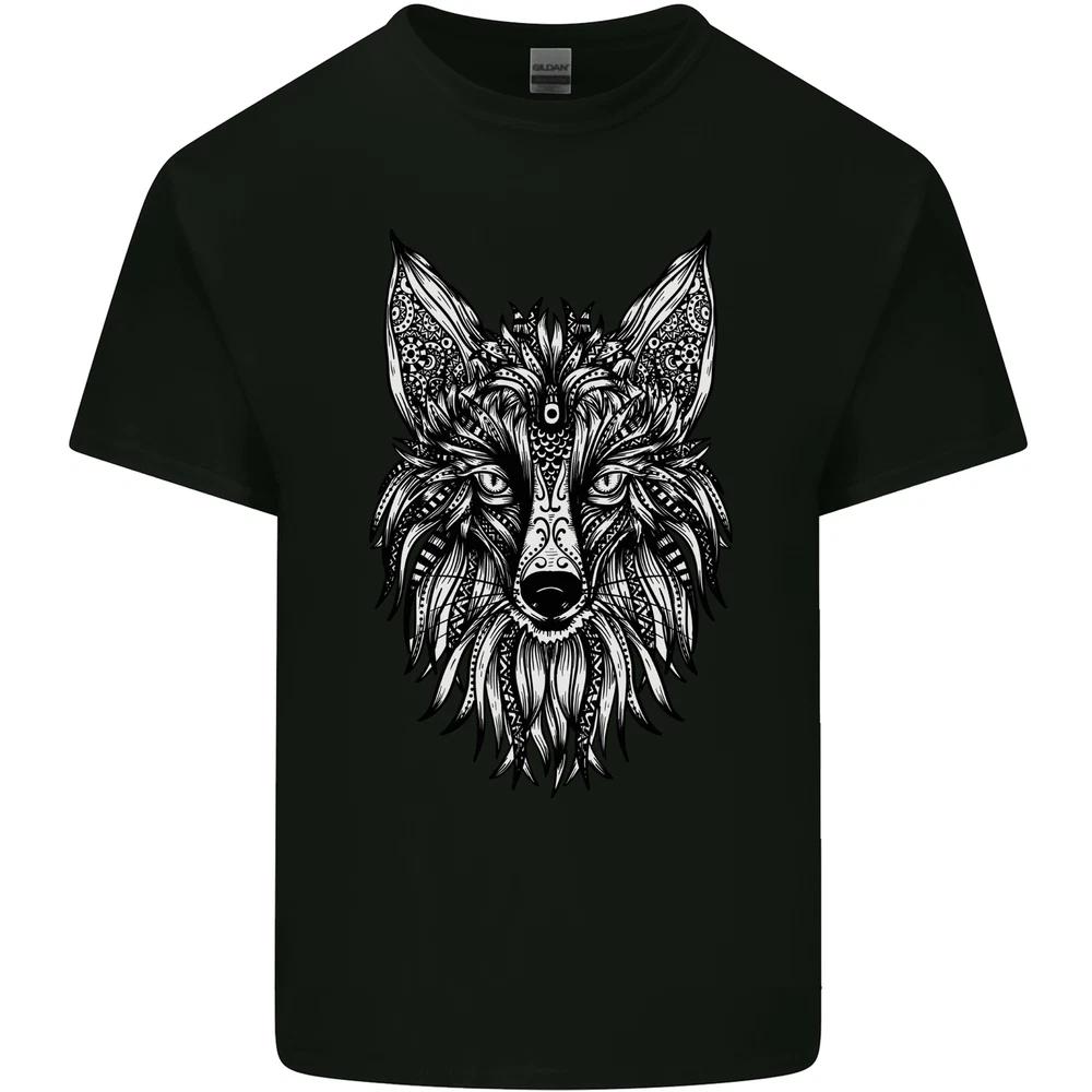 A Unisexdala Art Fox Tribal Unisexs Light Cotton TShirt S