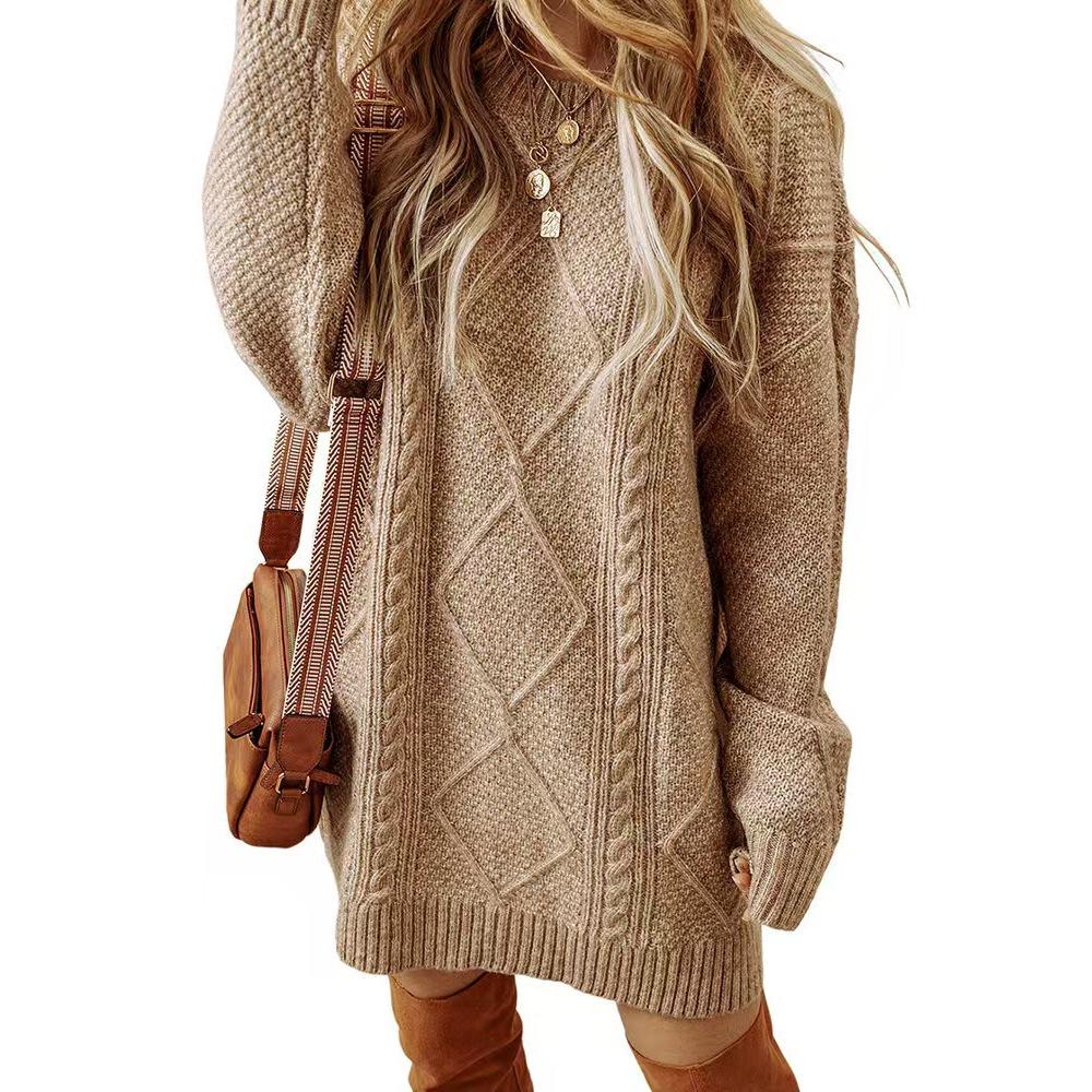 Women's Loose Woolen Dress - European & American Style Bestseller, New Arrival