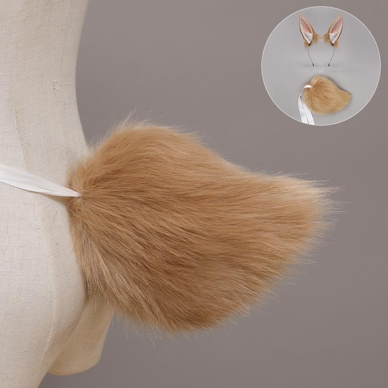 

Two-dimensional rabbit ears, animal ears, headbands, comics props, Japanese plush rabbit ears, rabbit tail set One size fits all