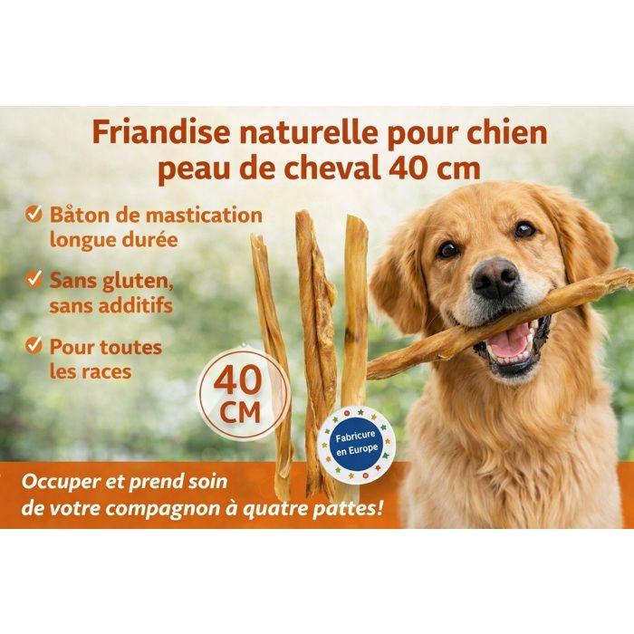 Friandise naturelle - EDEN - Peau de cheval 40 cm - 100% naturelle - Sans additifs - Hygiène dentaire