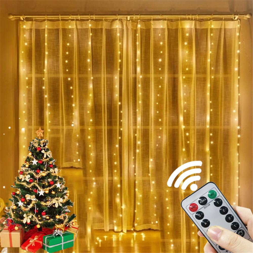 Xiaomi 3M LED Curtain String Lights Fairy Decoration USB Holiday Garland Lamp 8 Mode For Home Garden Christmas Party New Year Wedding