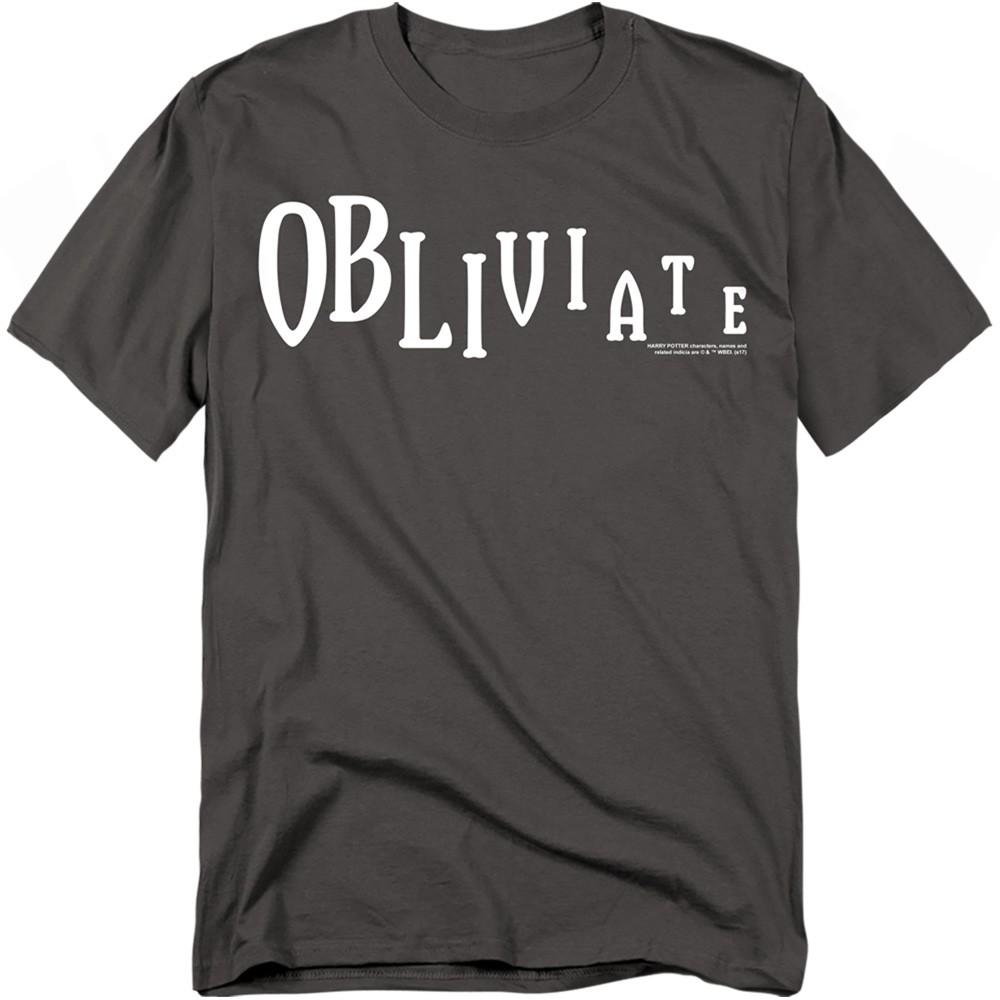 Harry Potter - Obliviate - Adult Unisex Short Sleeve T-Shirt - Gray XL