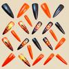 Trendy Fake Nail Halloween Theme Stylish Almond Tip Ghostly Pumpkin Art Durability Comfortable False Nail For Daily Wear
