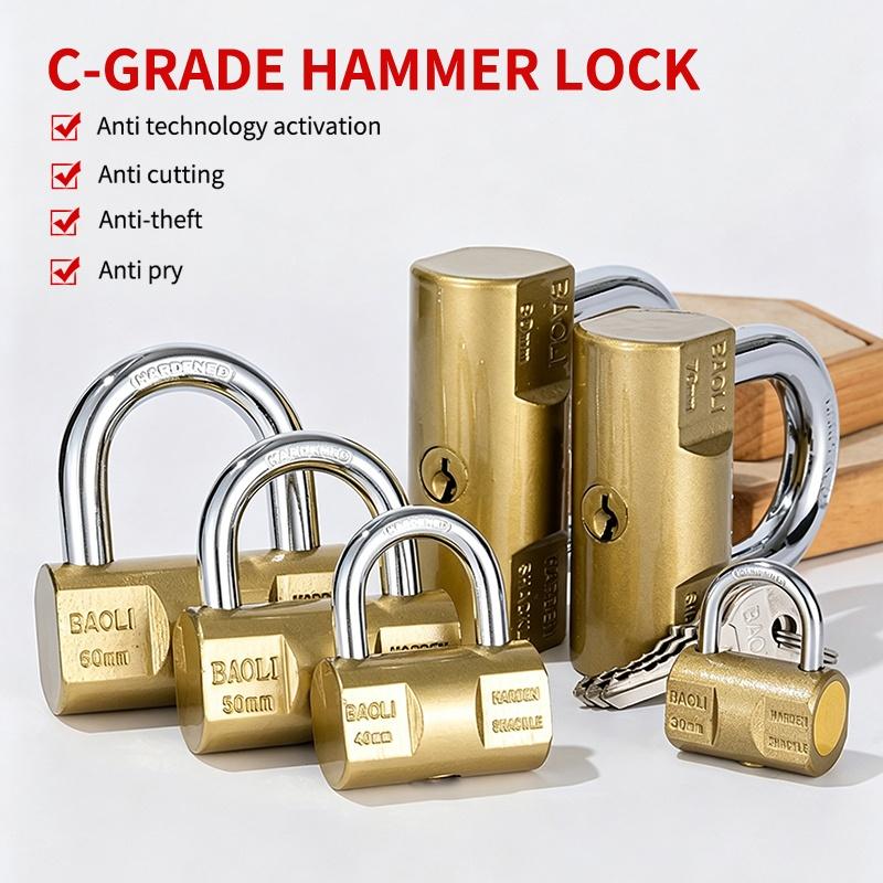 Padlock Small Locks For Luggage Case Locker Home Improvement Hardware 30Mm-80Mm Include 3Keys